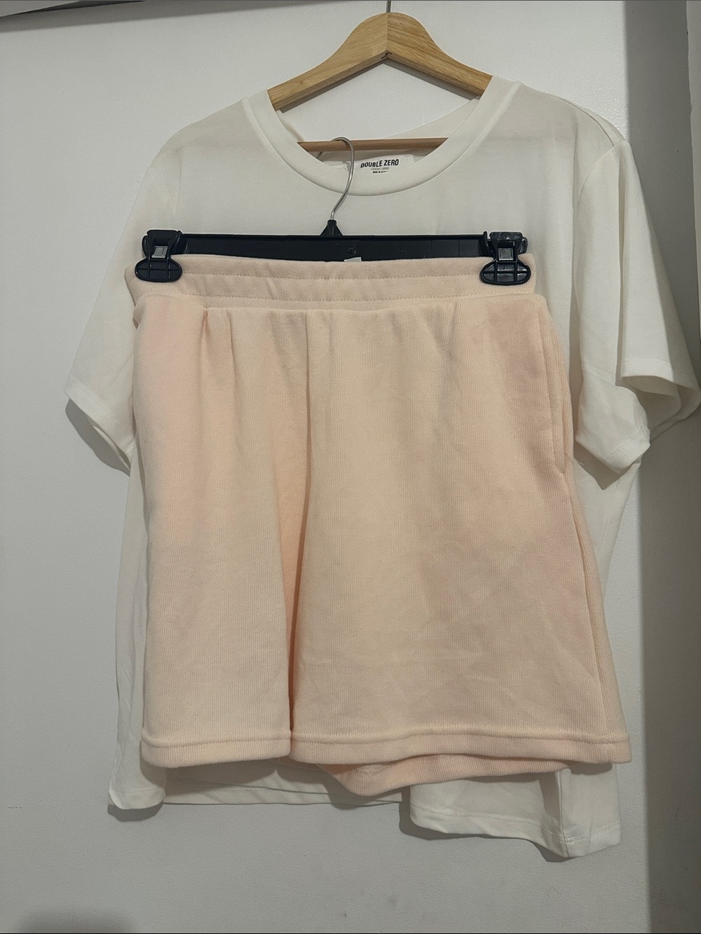 Set high-Rise Bike Shorts buttery colour Kimberly C & Double Zero T shirt L